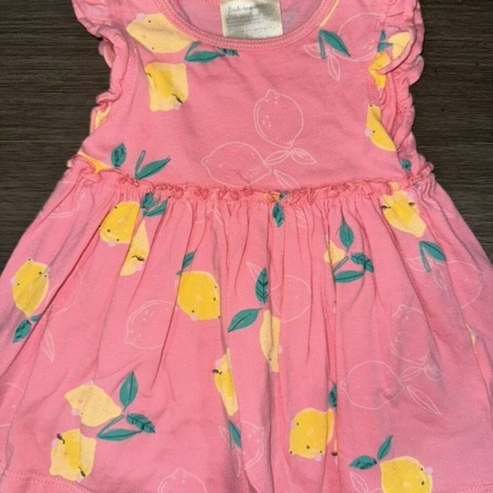 Baby Lemon Print Dress 3 Months Pink Summer Baby Girl Dress